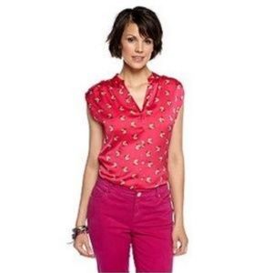 Fun Fox Print Top | Pink & Gold